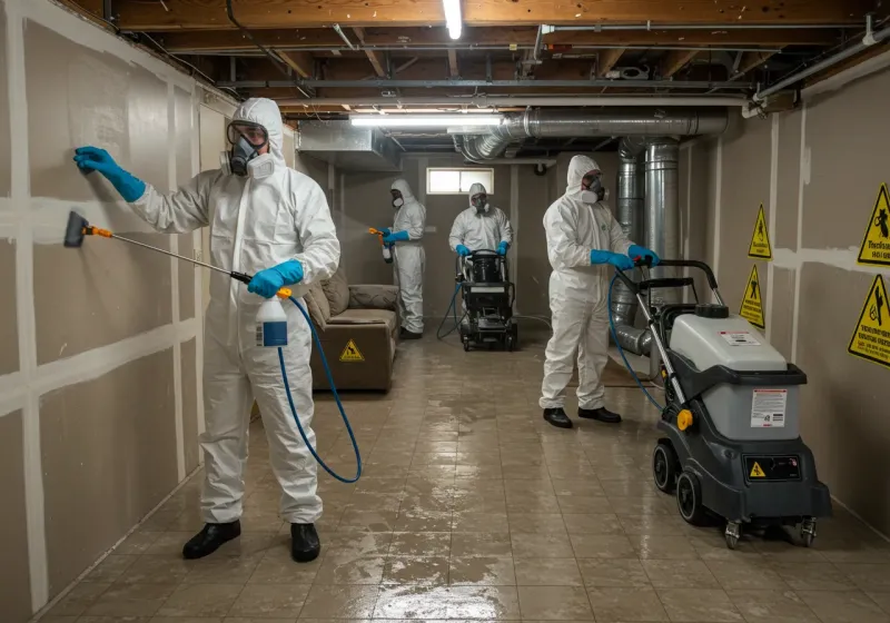 Basement Moisture Removal and Structural Drying process in LaGrange County, IN